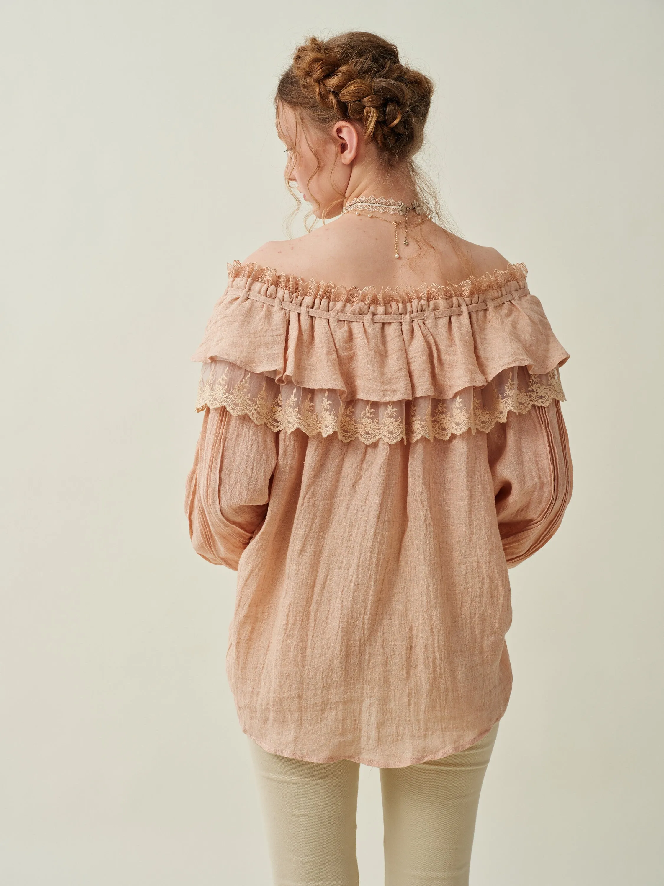 Ivy 31 | Ruffled linen fairy blouse