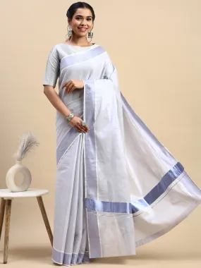 Kerala Saree Blue Colour with Jari Border KS94