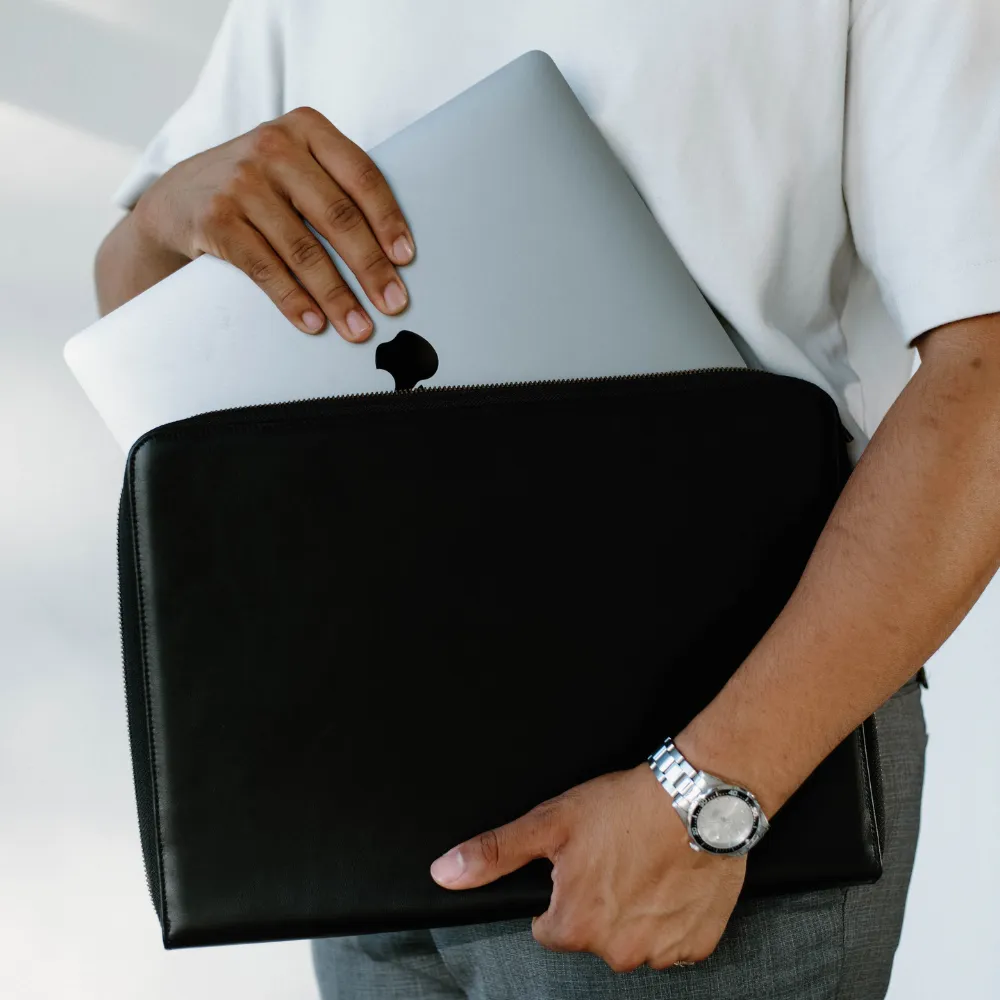 Leather Laptop Sleeve - BLACK EDITION