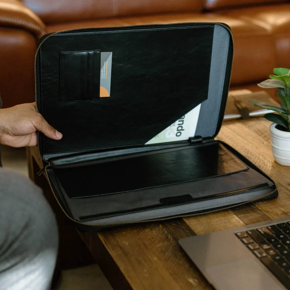 Leather Laptop Sleeve - BLACK EDITION