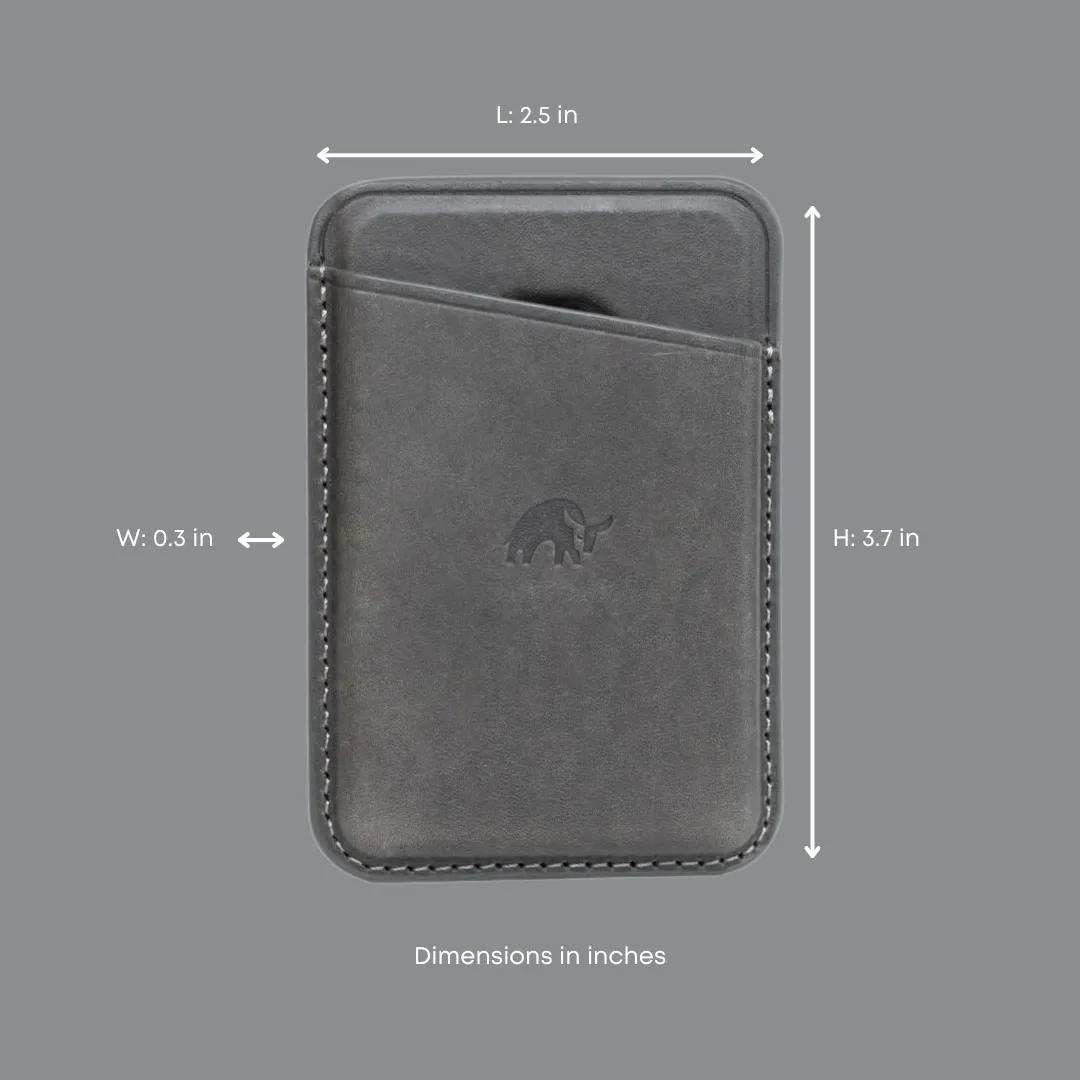 Leather Magnetic Wallet - Slate