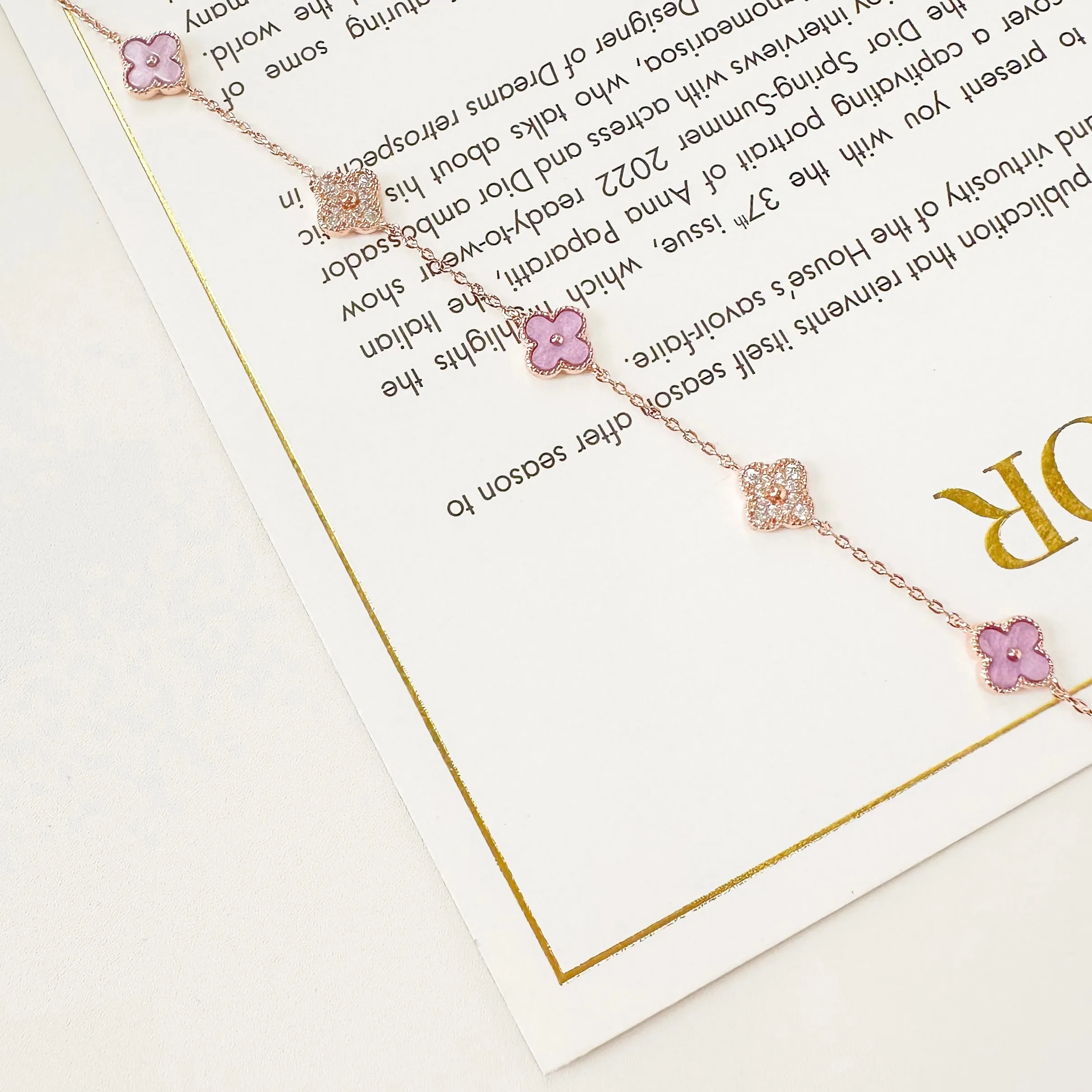 Lilac Vanya Diamond Clover Bracelet