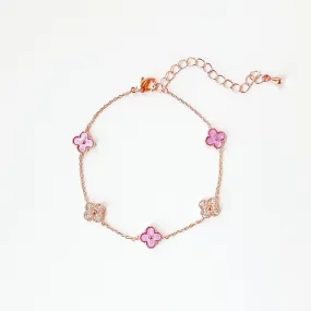 Lilac Vanya Diamond Clover Bracelet