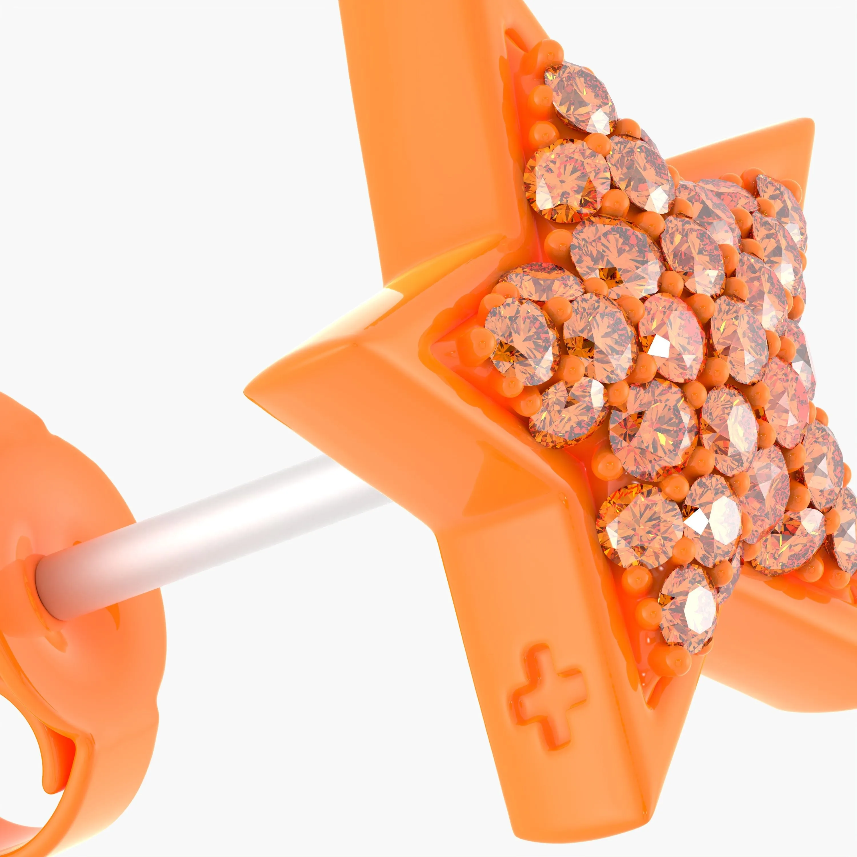 Monochrome Dreamer Studs in Tangerine