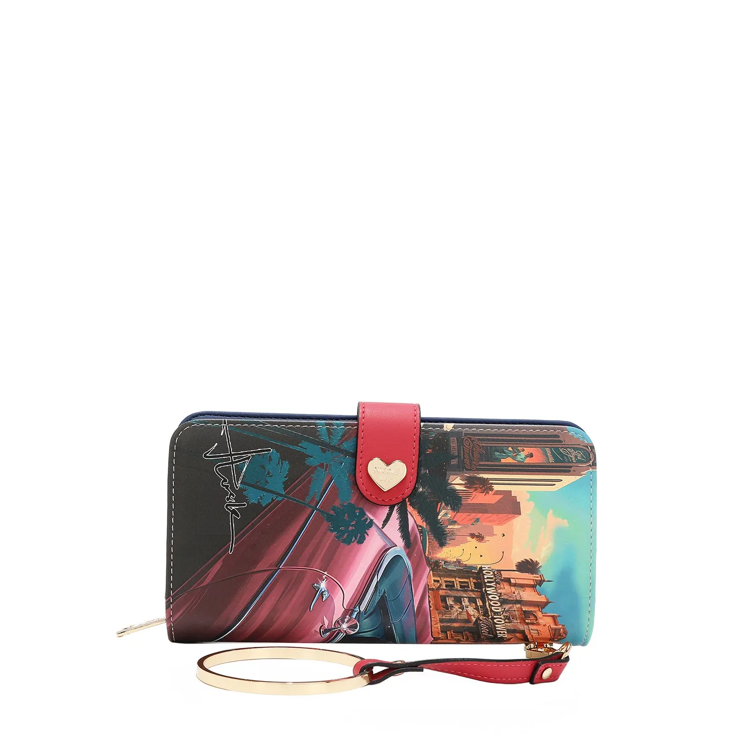 NL SIGNATURE BIFOLD WALLET WRISTLET