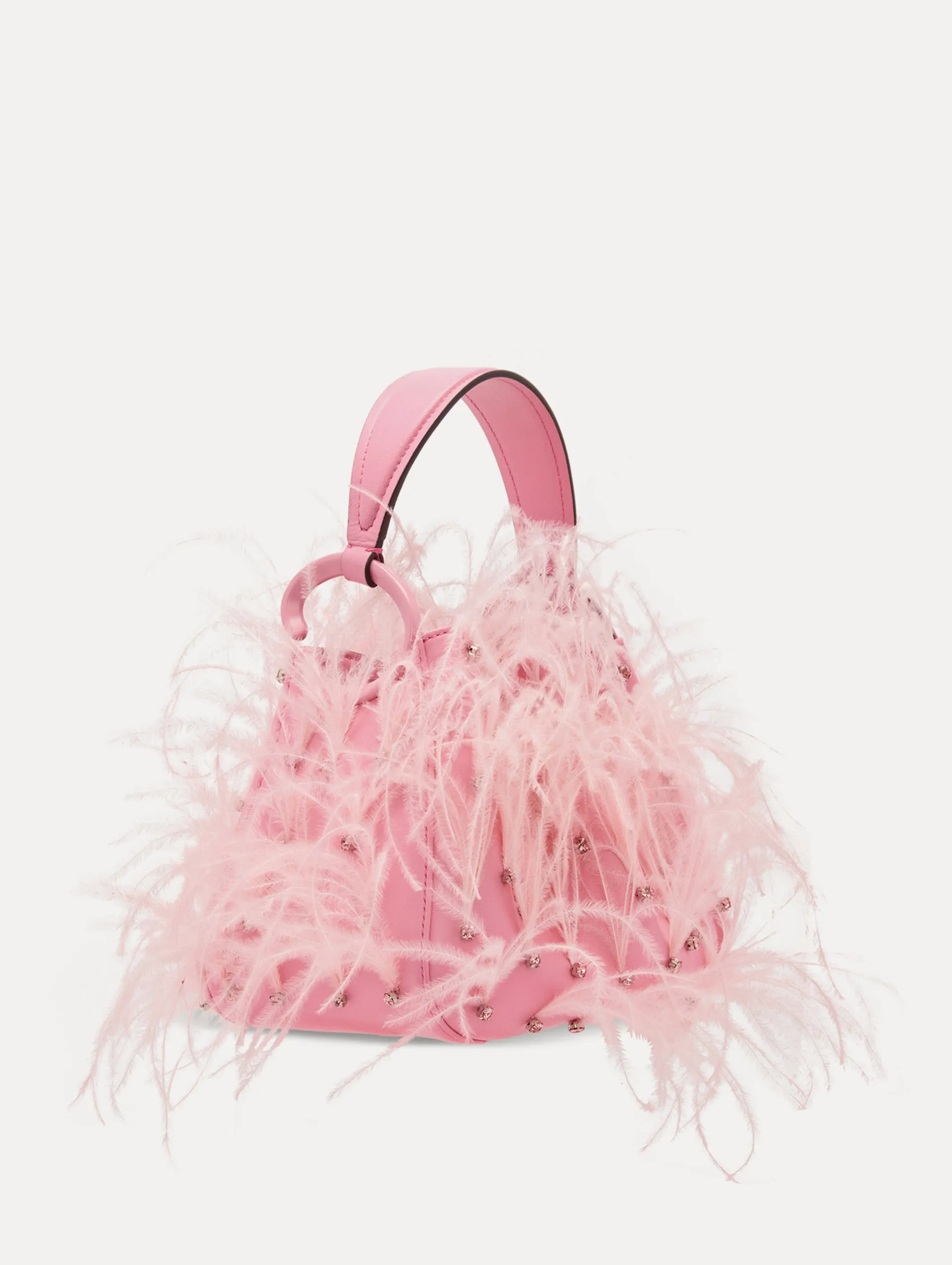 Ostrich Feather O Handle Bag