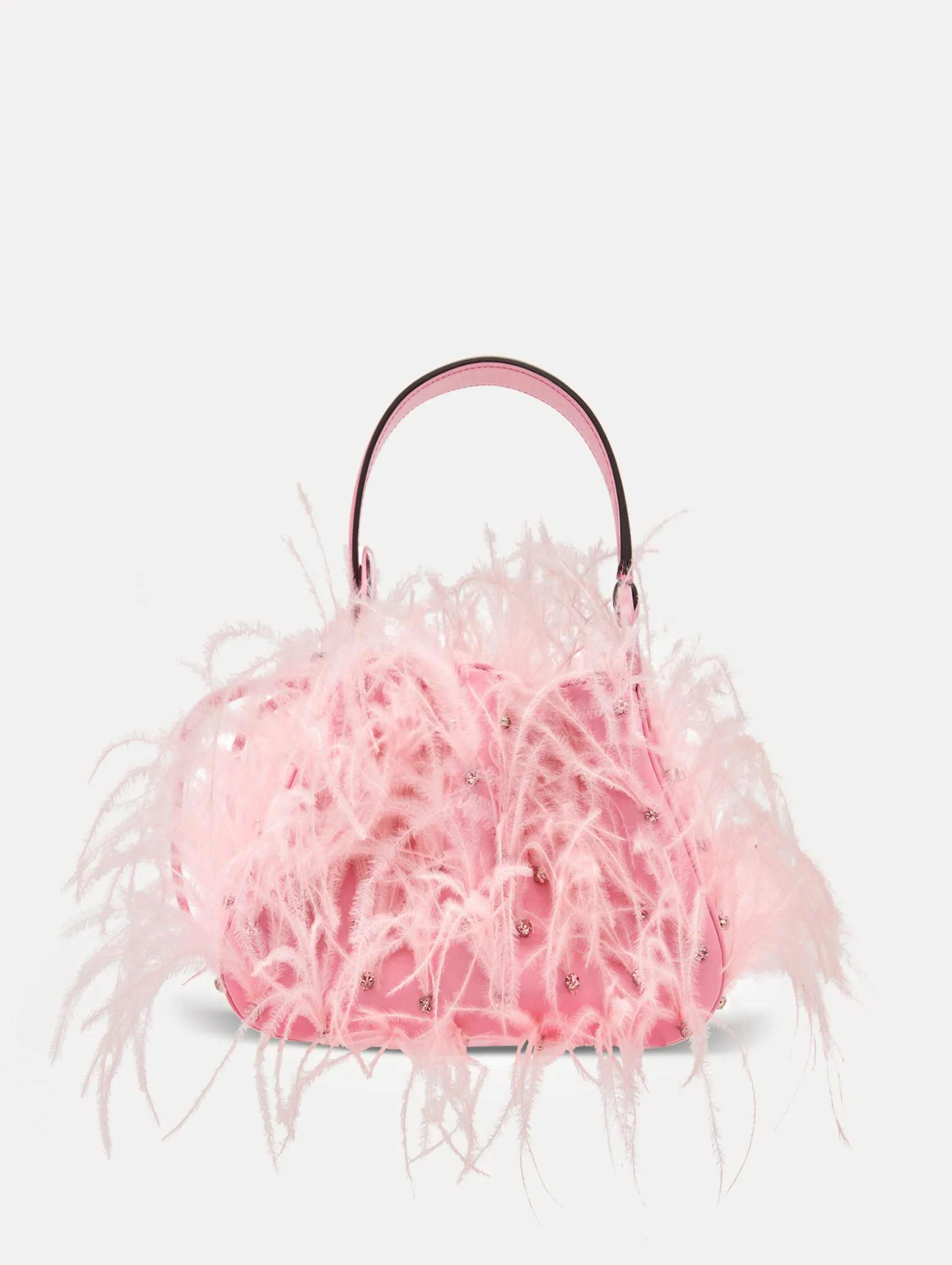 Ostrich Feather O Handle Bag