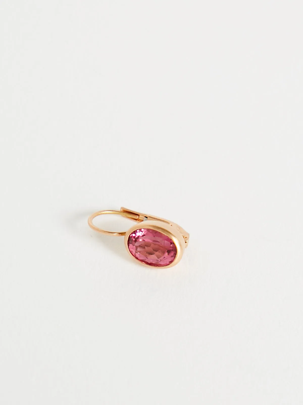 Oval 6x8 Earrings in 18k Red Gold with 2.37ct Rose Tourmaline