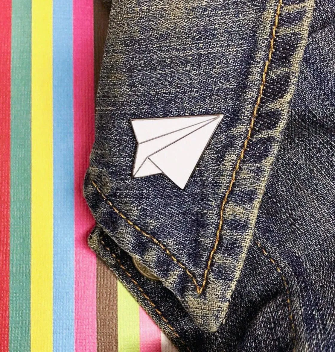 Paper Plane Enamel Pin