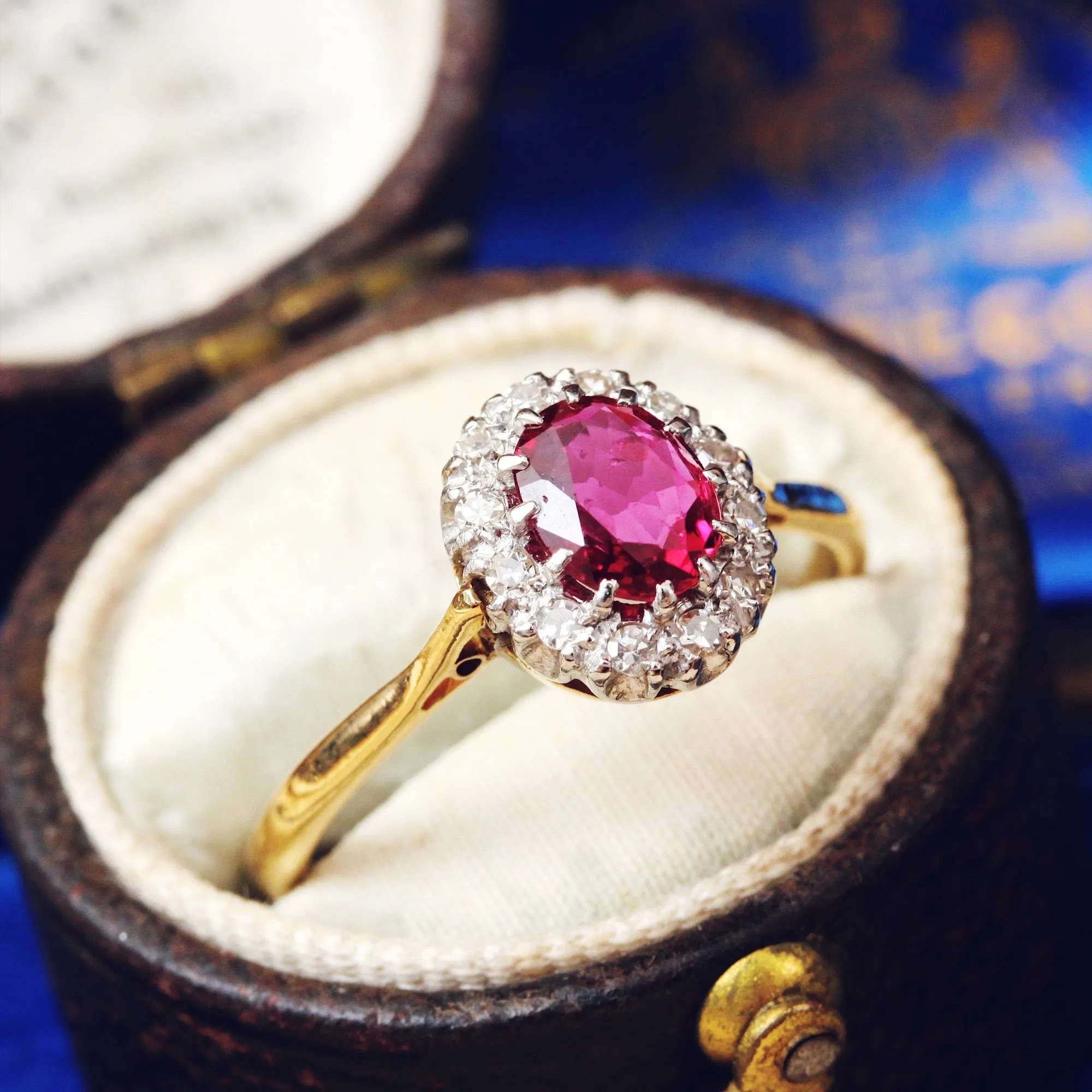 Perfect Harmony Vintage Ruby & Diamond Cluster Ring