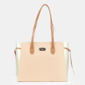 PIERRE CARDIN CHARLIE COLOURBLOCK TOTE | NEUTRAL METALLIC