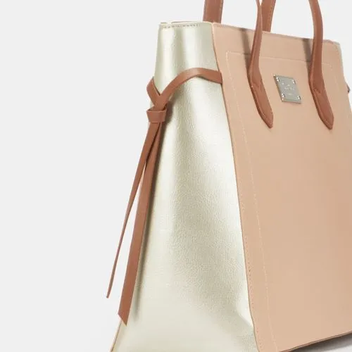 PIERRE CARDIN CHARLIE COLOURBLOCK TOTE | NEUTRAL METALLIC