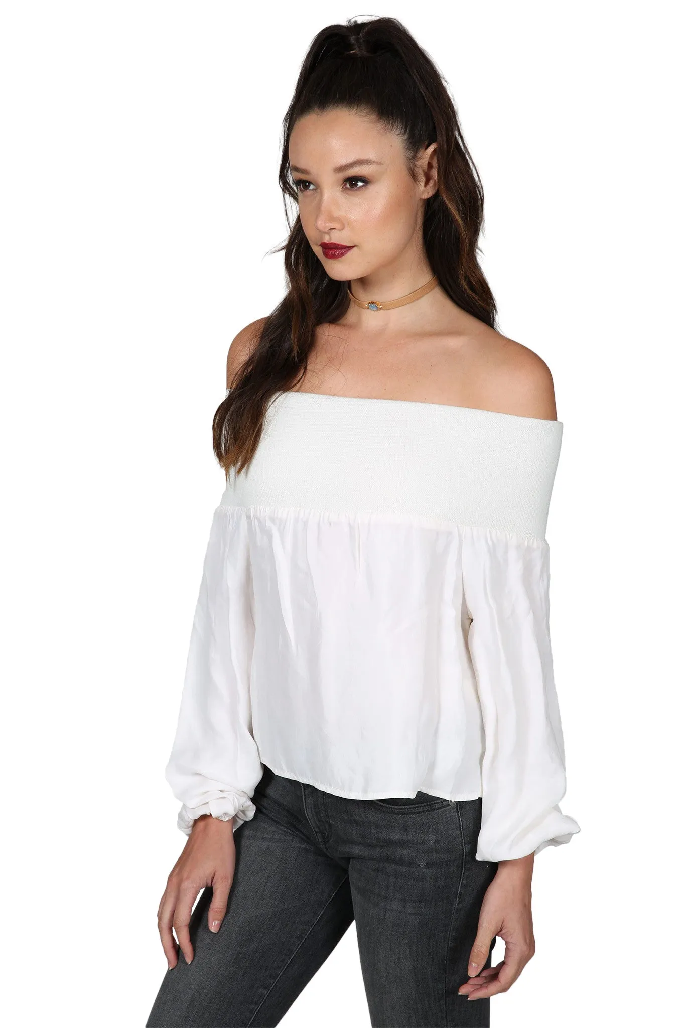 POLINA OFF THE SHOULDER TOP IVORY