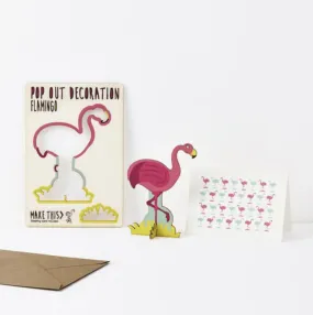 Pop Out Flamingo Decoration & Card