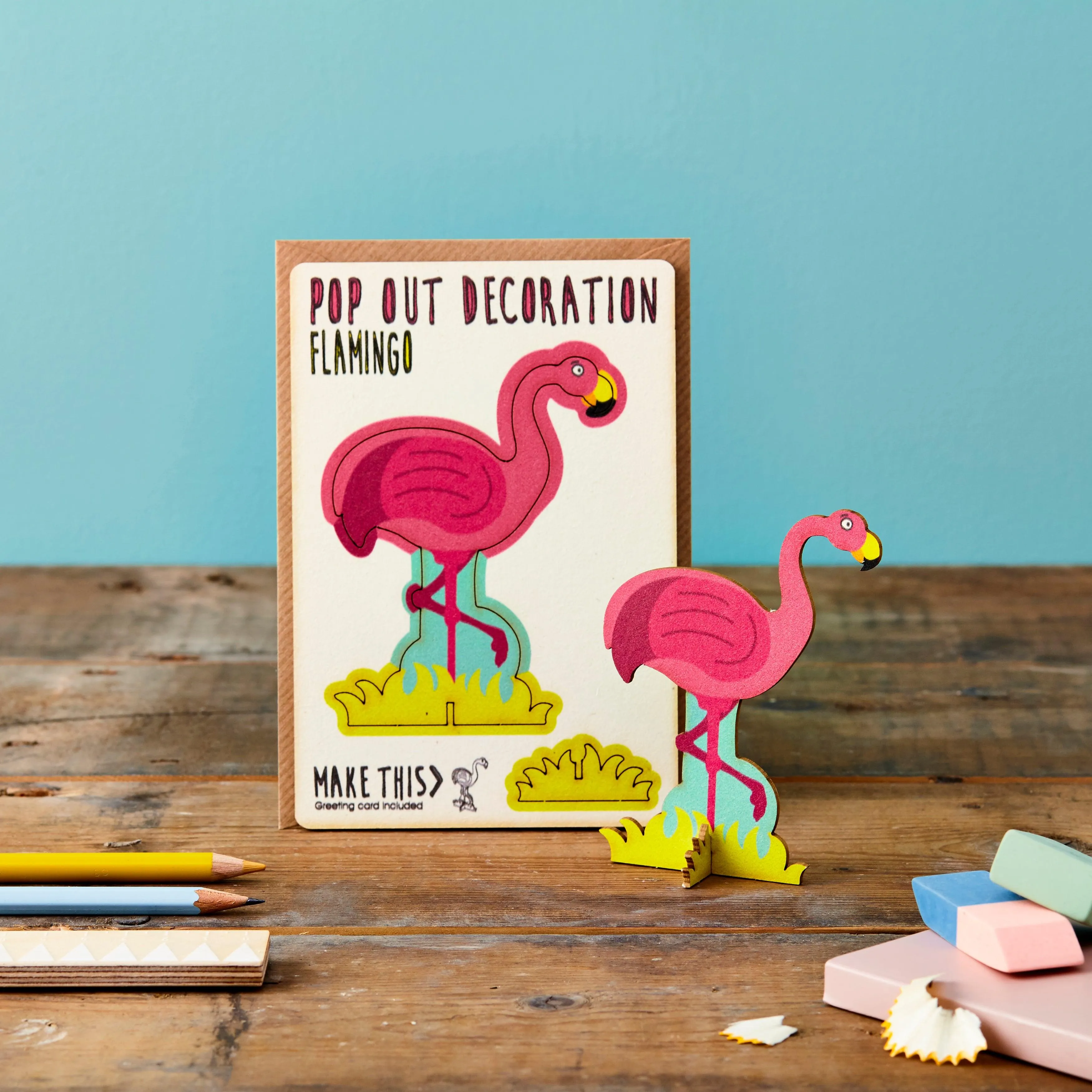 Pop Out Flamingo Decoration & Card