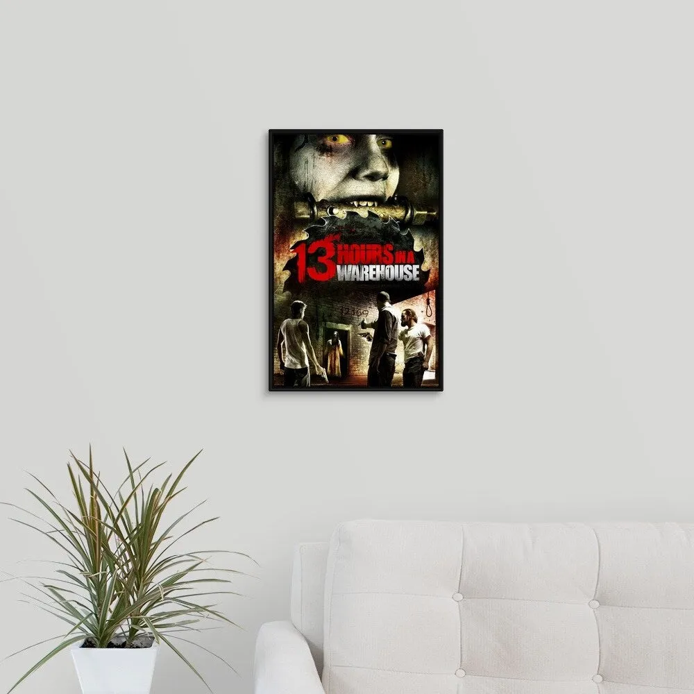 "13 Hours in a Warehouse - Movie Poster" Black Float Frame Canvas Art