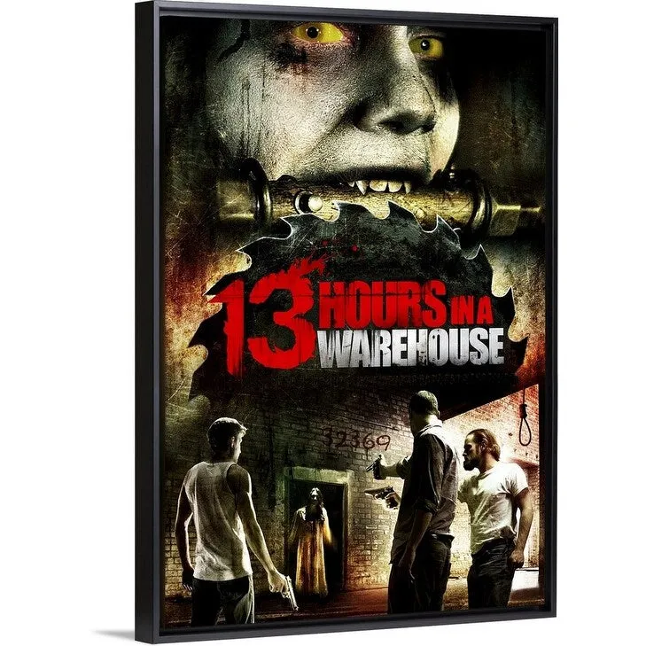 "13 Hours in a Warehouse - Movie Poster" Black Float Frame Canvas Art