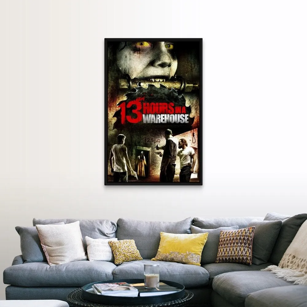 "13 Hours in a Warehouse - Movie Poster" Black Float Frame Canvas Art