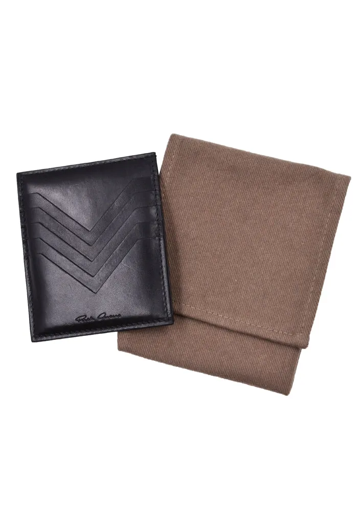 RICK OWENS MEN RO02C1410 LGEL SQUARE LEATHER CARD HOLDER