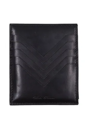 RICK OWENS MEN RO02C1410 LGEL SQUARE LEATHER CARD HOLDER