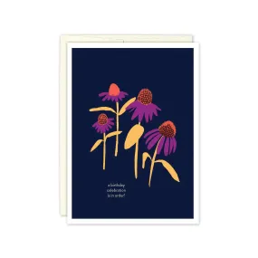 Rudbeckia (Cone Flowers) on Navy Birthday Card