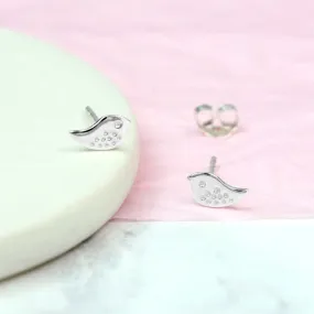 SB0799 Sterling Silver Bird Stud Earrings By Pom