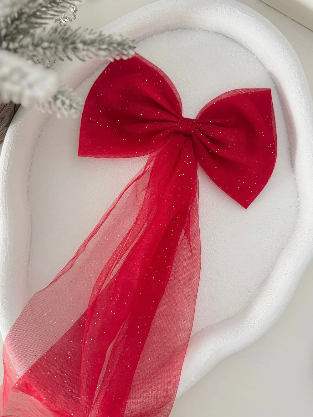 Sparkle Red Christmas Bow