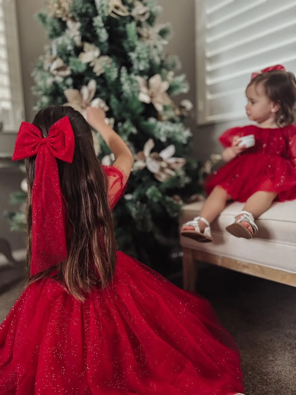 Sparkle Red Christmas Bow