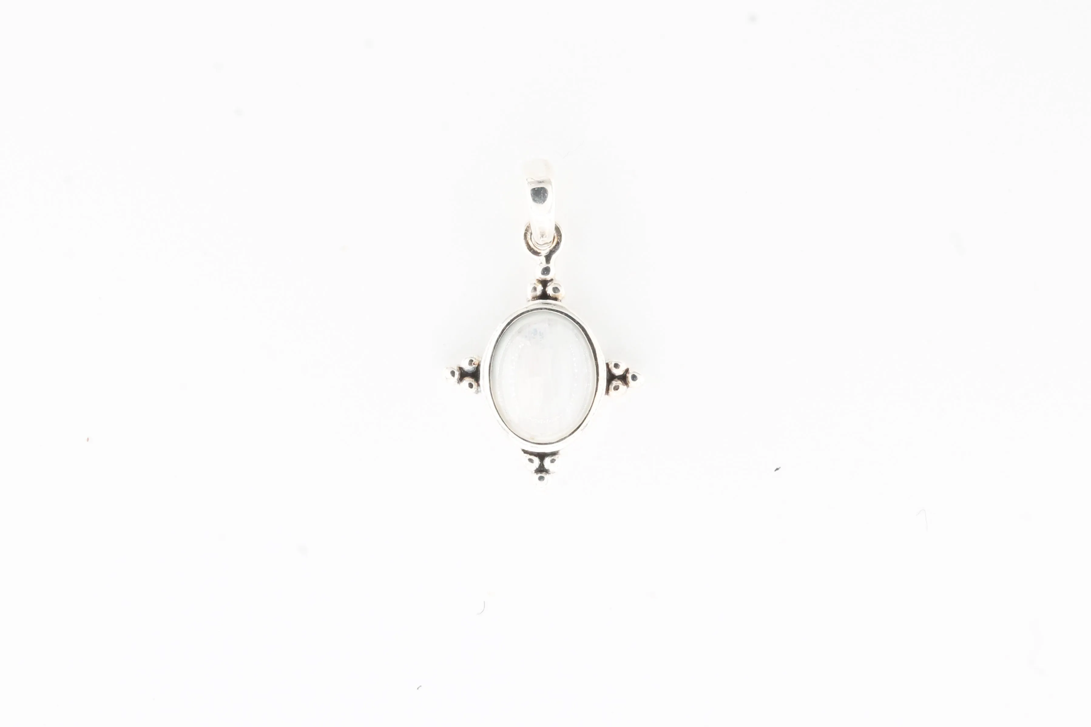 Sterling Silver Decorative Bezel Moonstone Pendant