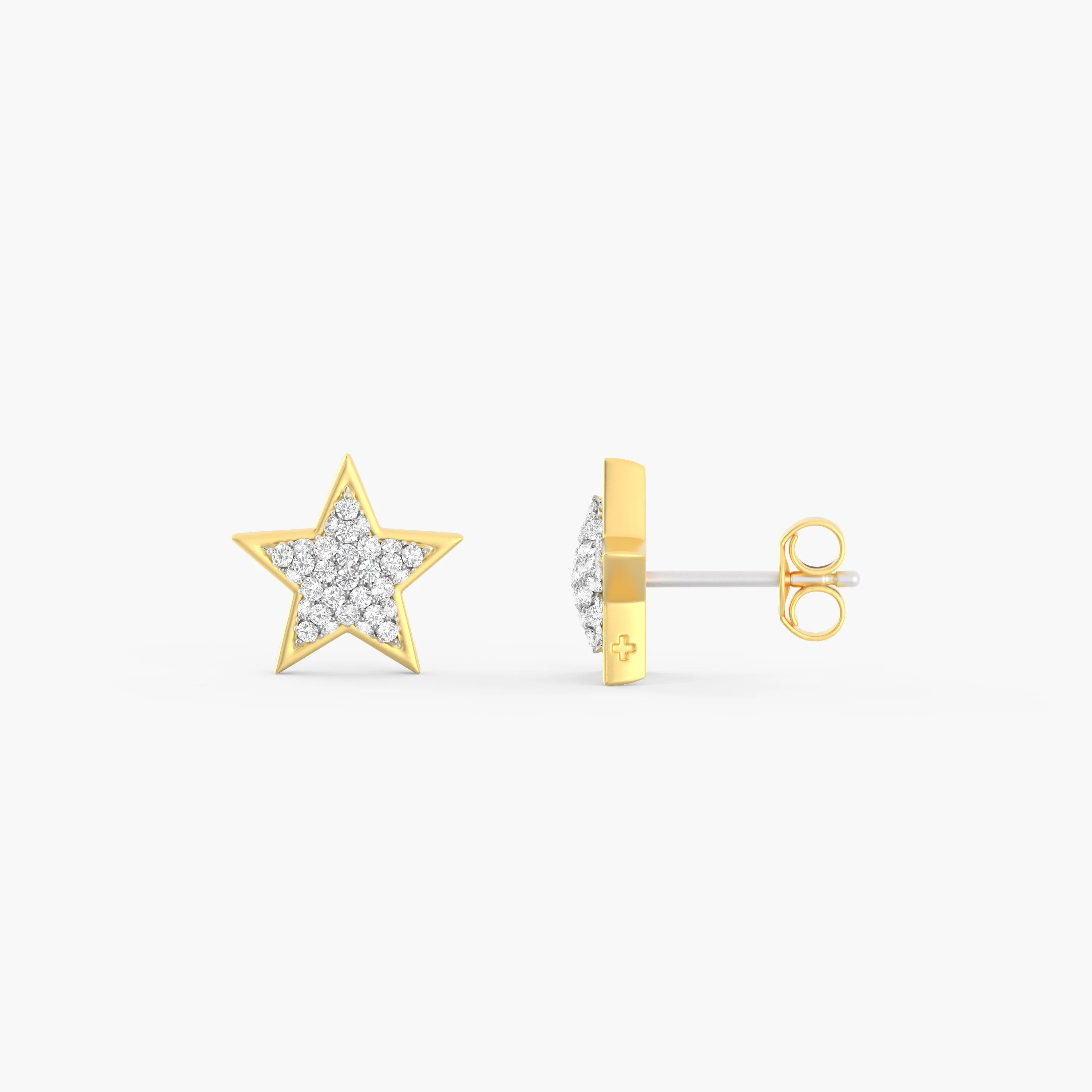 Two-Tone Dreamer Studs in Gold