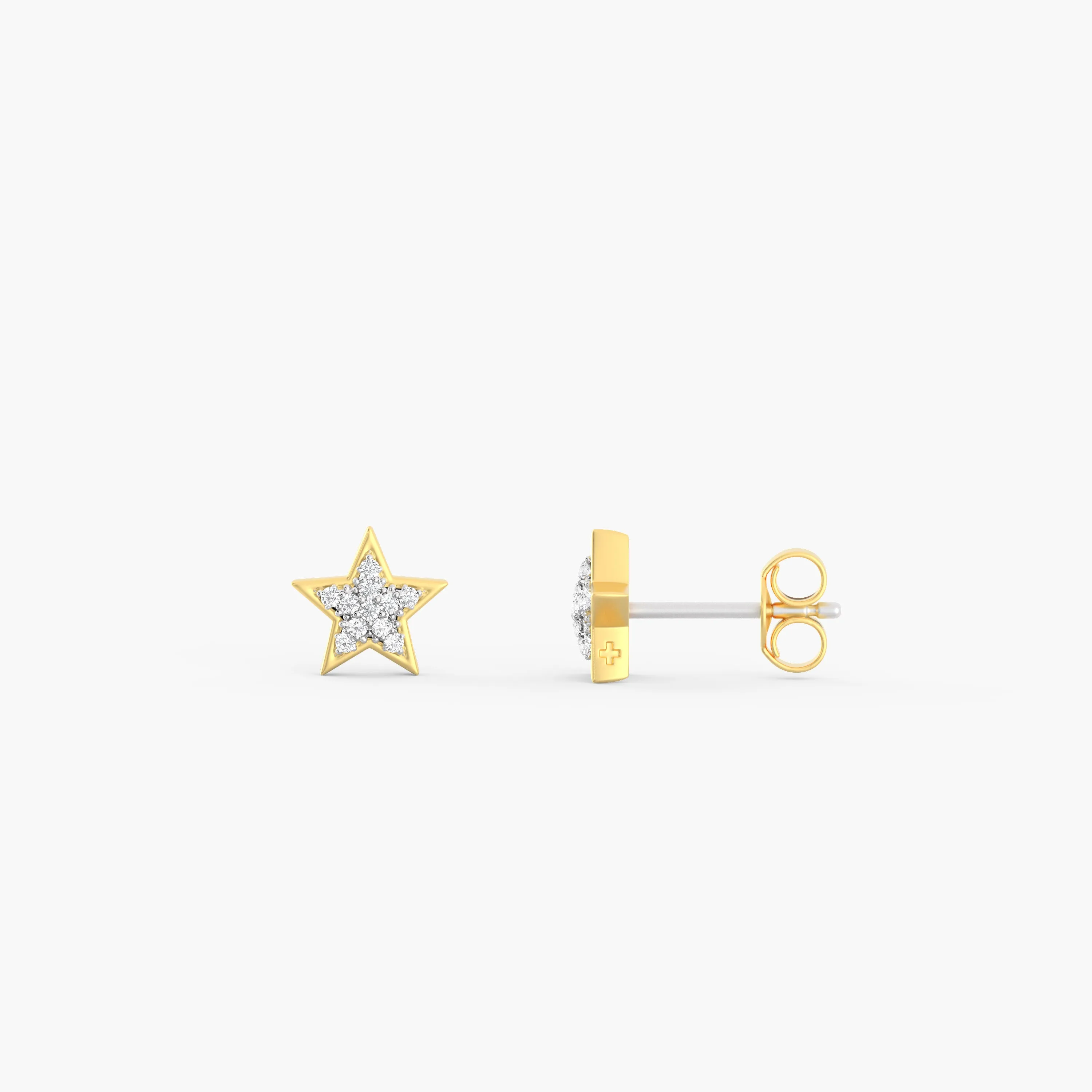 Two-Tone Dreamer Studs in Gold