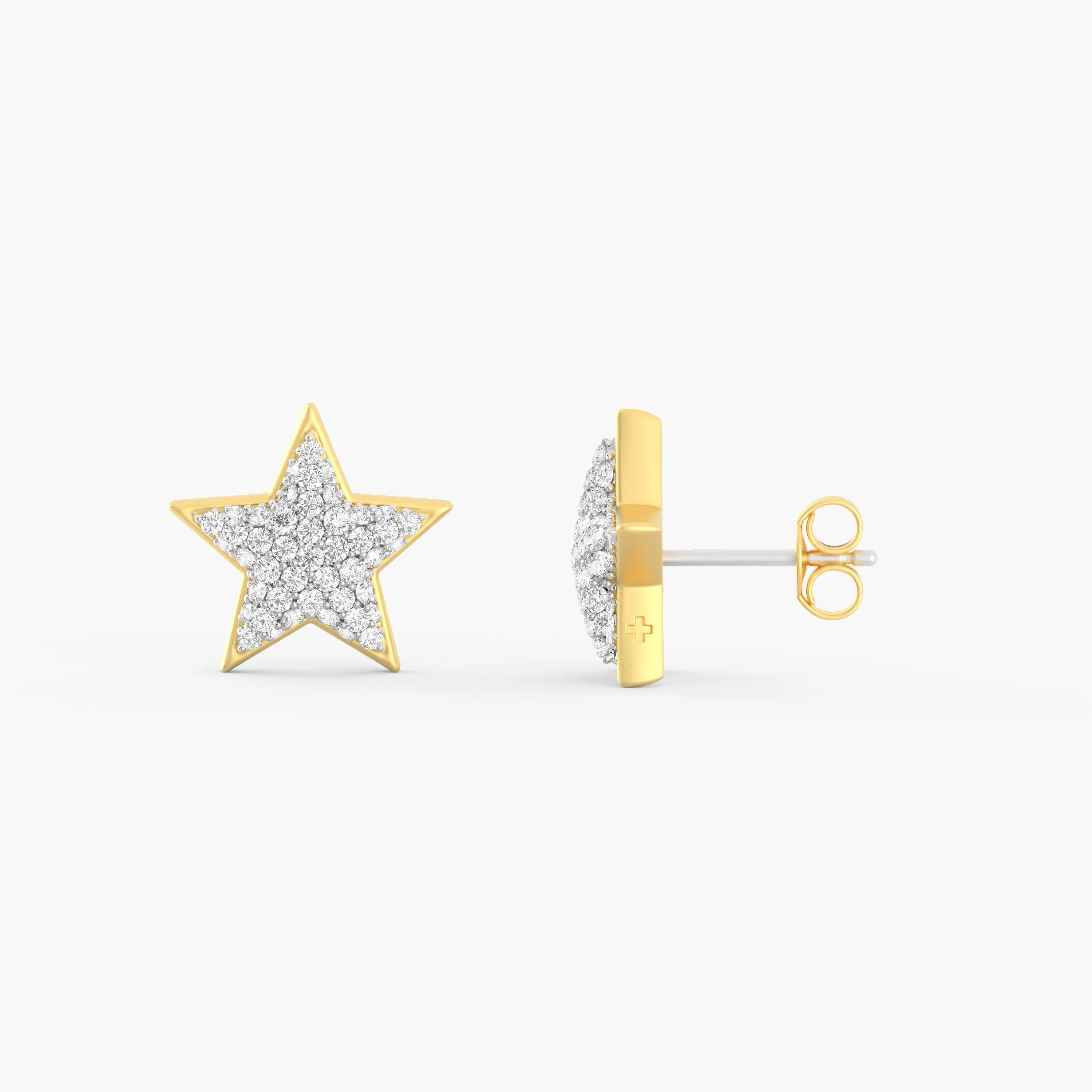 Two-Tone Dreamer Studs in Gold