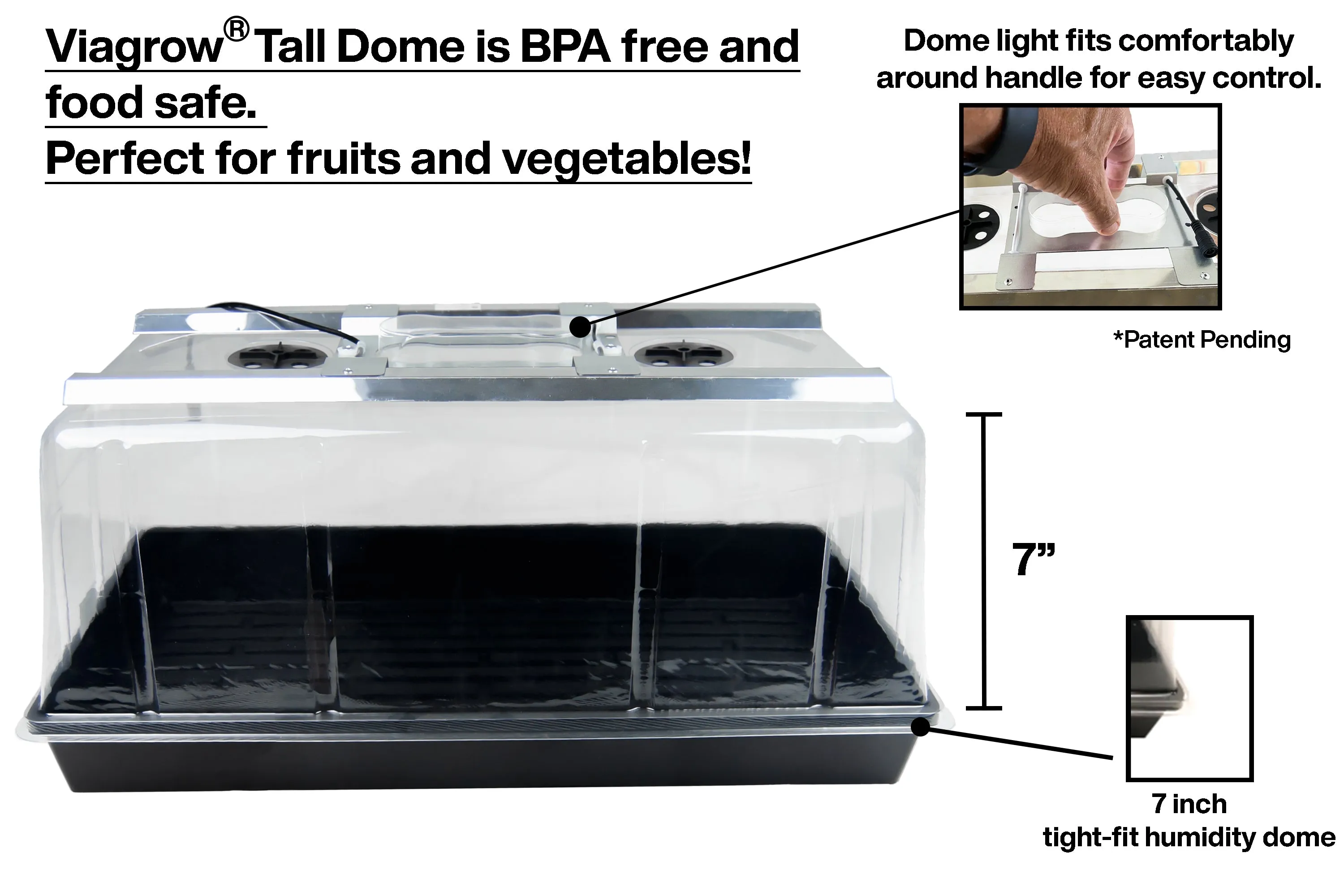 Viagrow Seedling Station Kit with LED Grow Light, Propagation Dome, Tray and 50 Coir Seedling Starters (EA)