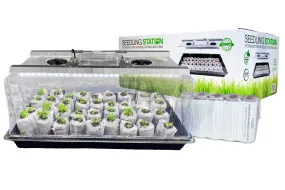 Viagrow Seedling Station Kit with LED Grow Light, Propagation Dome, Tray and 50 Coir Seedling Starters (EA)