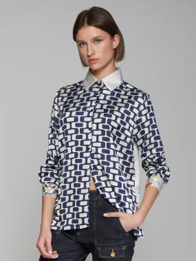 Vilagallo Geometric Shirt With Printed Back