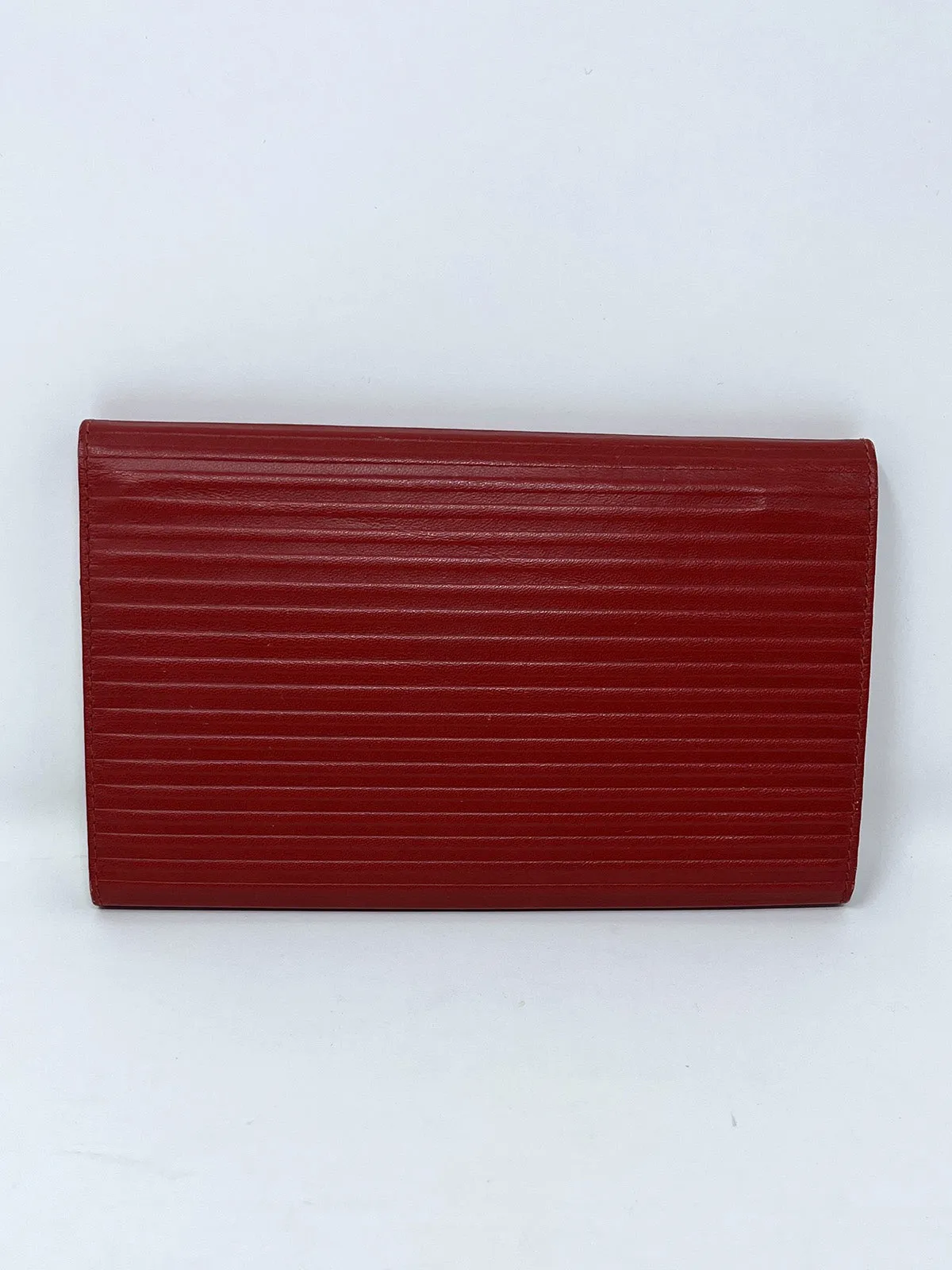 Vintage Fila Red Leather Tri-Fold Wallet