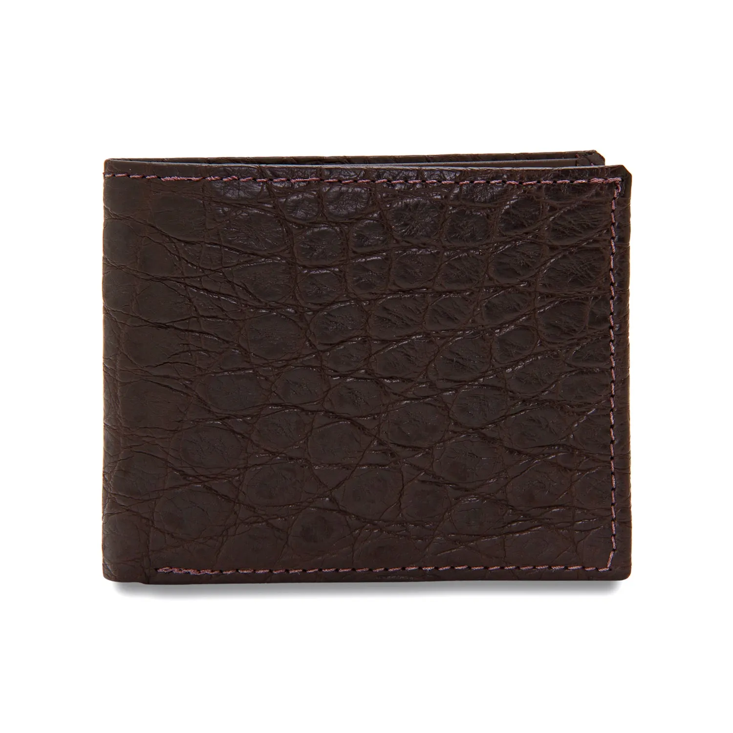 Wallet in Brown Matte American Alligator